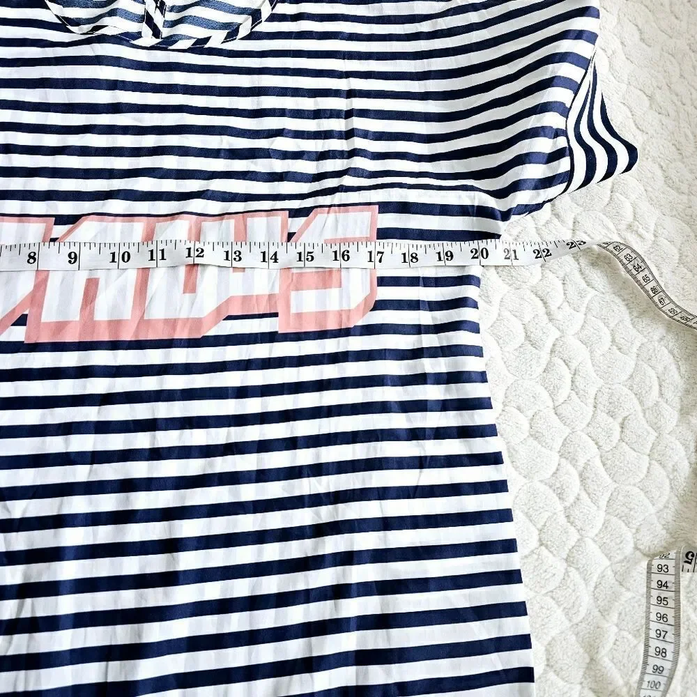 New Kling striped tee shirt dress jaws new with tags spellout 2 XS - Picture 3 of 8